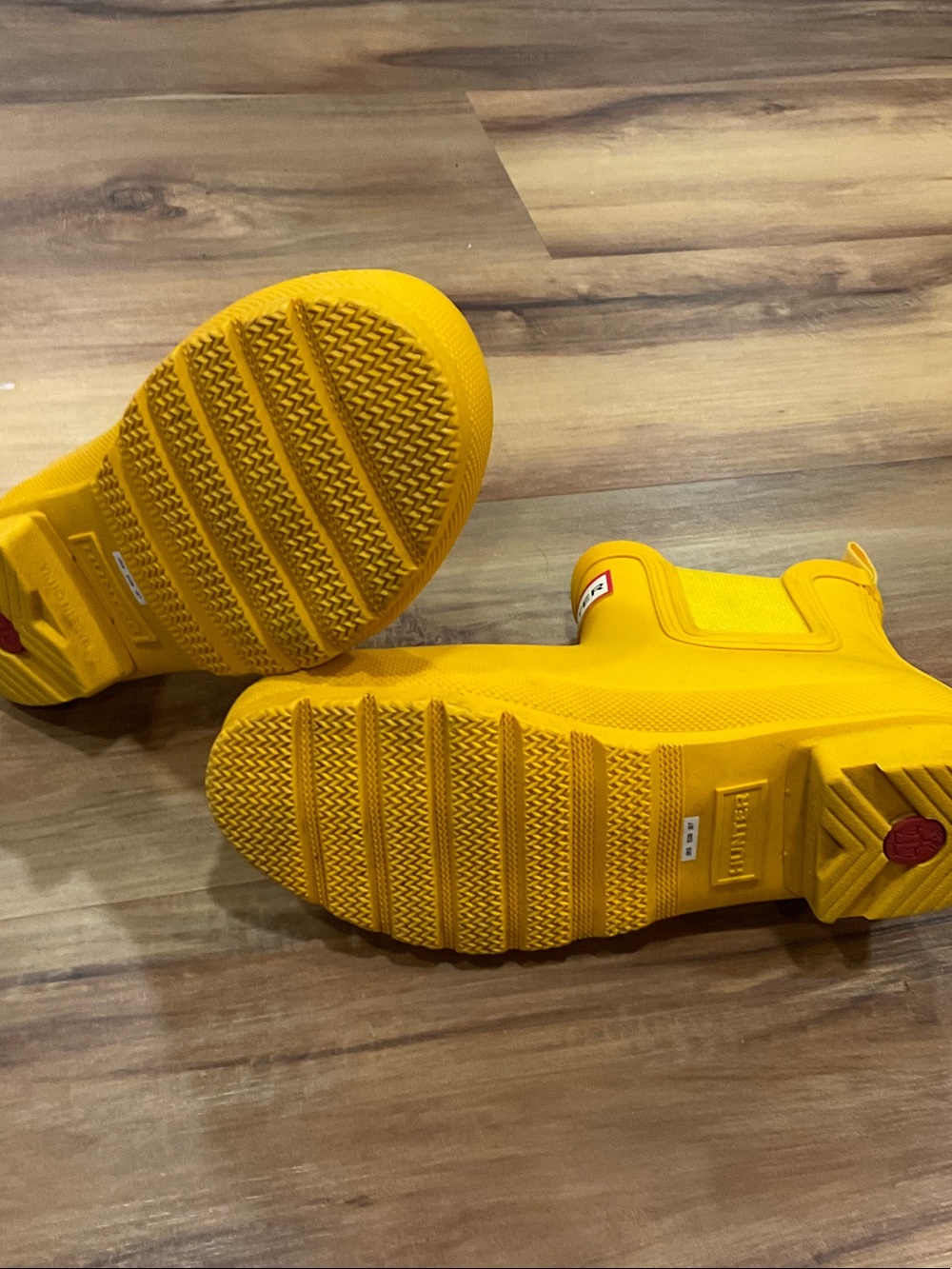 Hunter Yellow Chelsea Rain Boots - Picture 3 of 5